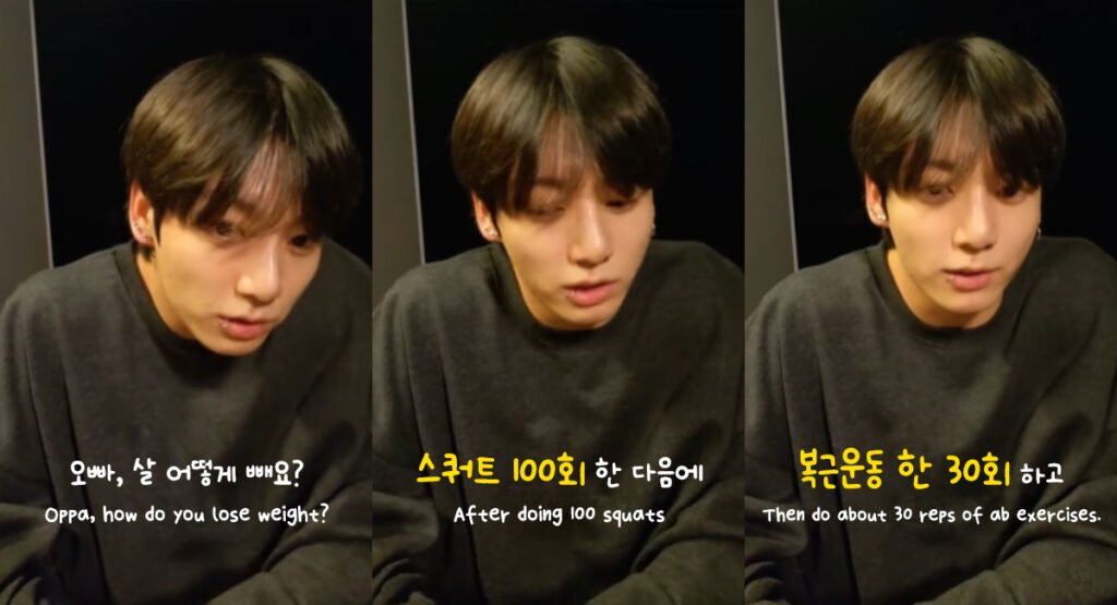 Jungkook bodyweight workout routine 100 squats and burpees